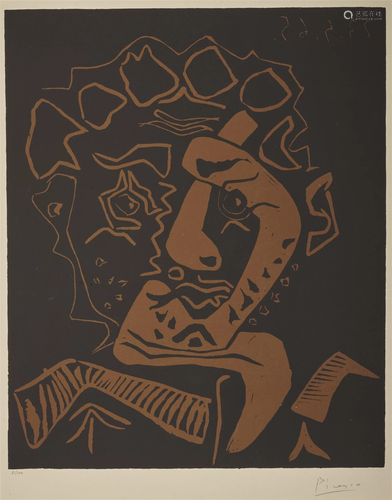 PABLO PICASSO, (Spanish, 1881-1973), Tête d'Histrion (L...