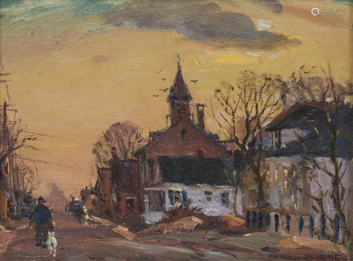 ANTONIO CIRINO, (American, 1889-1983), Street at Sunset