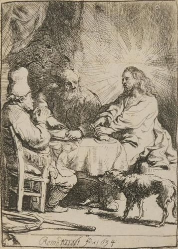 REMBRANDT VAN RIJN, (Dutch, 1606-1669), Christ at Emmaus (Th...