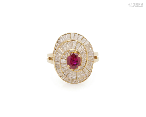 JERRY BLICKMAN 14K Gold, Ruby, and Diamond Ring