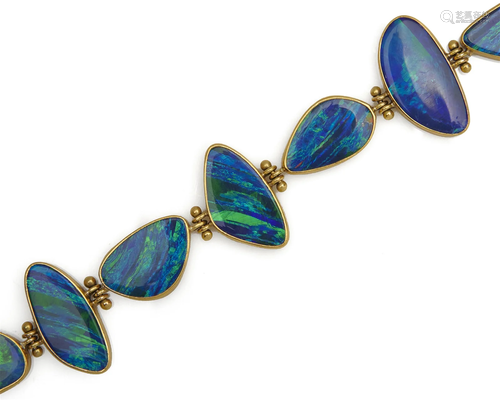 SAM SHAW 14/22K Gold and Opal Bracelet