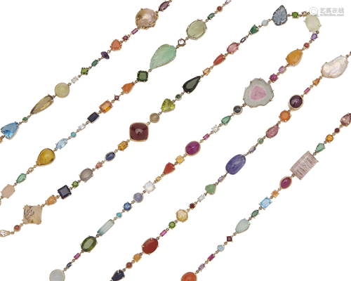 ILENE NEUWIRTH 18K Gold and Gemset Necklace