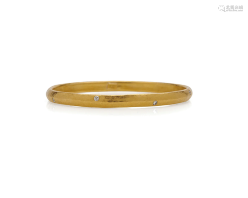 YOSSI 24K Gold and Diamond 'Mica' Bangle