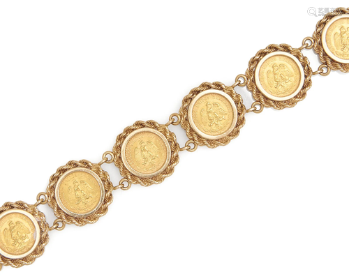 Mexican Gold Coin Bracelet