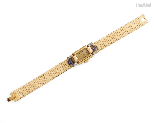 VAN CLEEF & ARPELS 14K Gold, Sapphire, and Diamond Wrist...