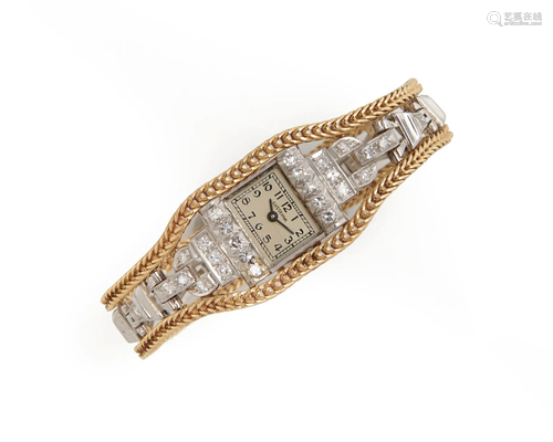 LUSSERNA Platinum, 14K Gold, and Diamond Wristwatch