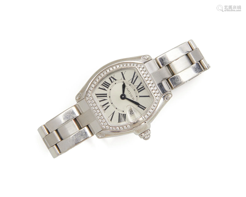 CARTIER 18K Gold and Diamond 'Roadster' Wristwatch