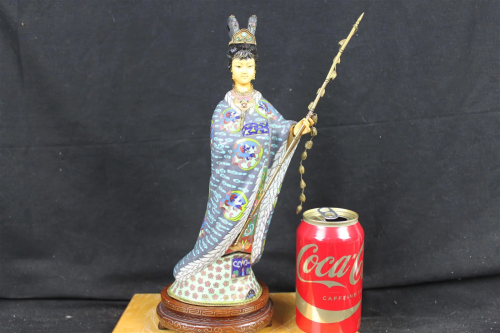 Antique Chinese Cloisonne Lady Figure