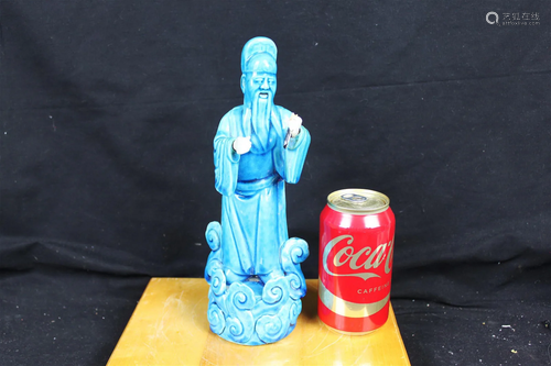 Antique Chinese Blue Porcelain Figure