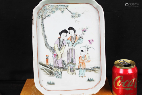 Antique Chinese Porcelain Square Plate