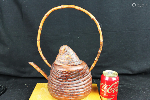 Antique Hand Carved Tea pot