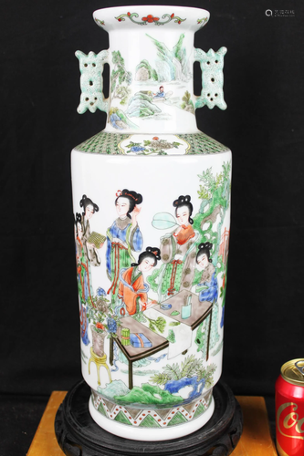 Antique Chinese Ladies pattern Porcelain Vase