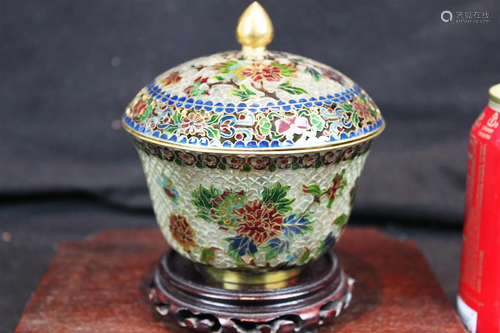 Antique Chinese Crystal Glass Bowl