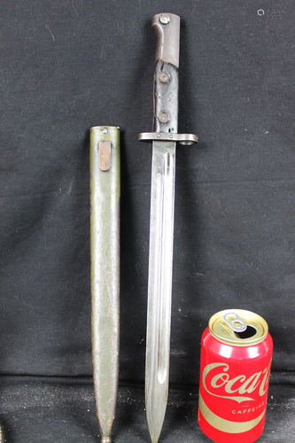 Antique Butcher Bayonet with metal hoslter