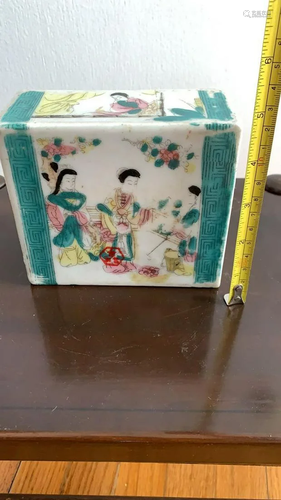 Antique Chinese Square Porcelain Vase