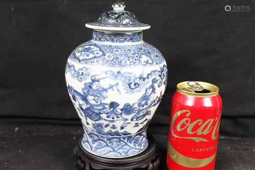 Antique Chinese Blue&White porcelain vase lamp