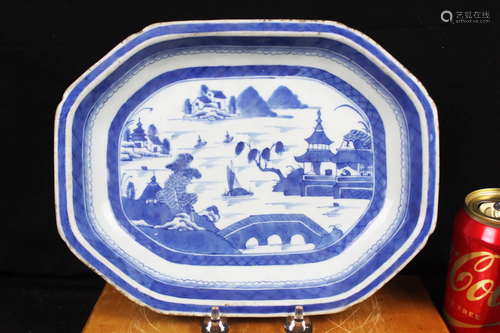 Antique Chinese Blue&White Porcelain Plate