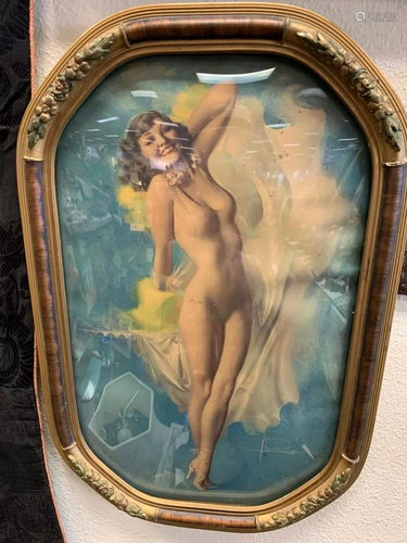 Antique Painting-Rolf Armstrong Illustrative Pin-up 1889-196...