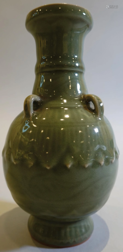 A LongQuan ware vase with handles design. Republic of China.