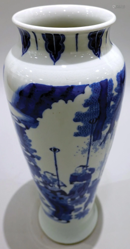 A blue and white figures vase. KangXi Period Qing Dynasty.