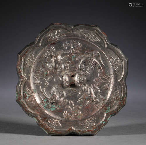Tang Dynasty, Bronze Bird and beast mirror