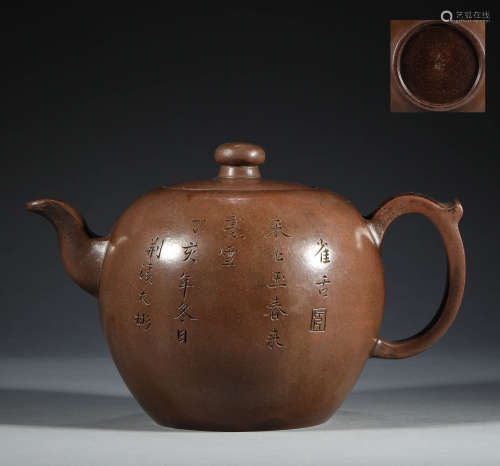 Qing Dynasty, poetry, purple clay pot