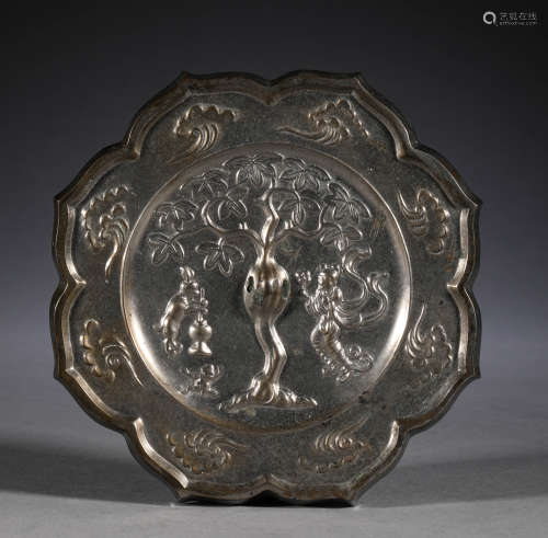 Tang Dynasty, bronze figure mirror