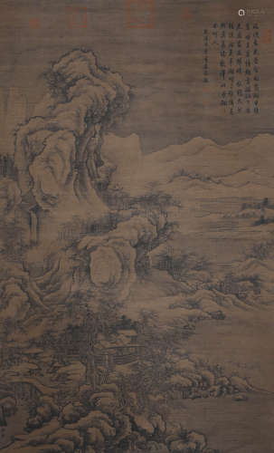 Guo Xi, silk scroll, ink landscape