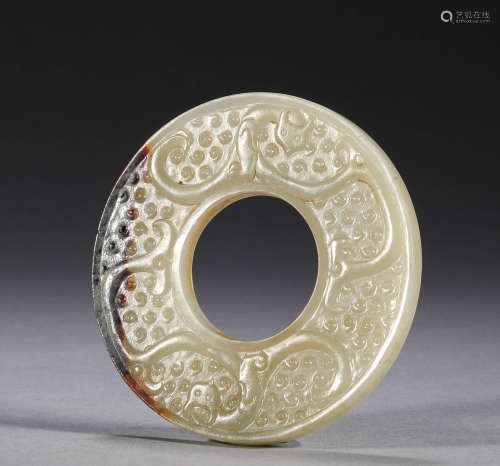 During the Warring States period, Hotan jade bone nailed wal...