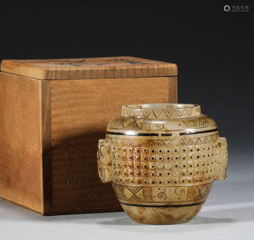 Han Dynasty, Hotan jade painted pot