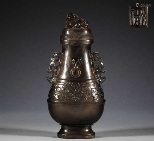 Qing Dynasty, crystal double ear bottle