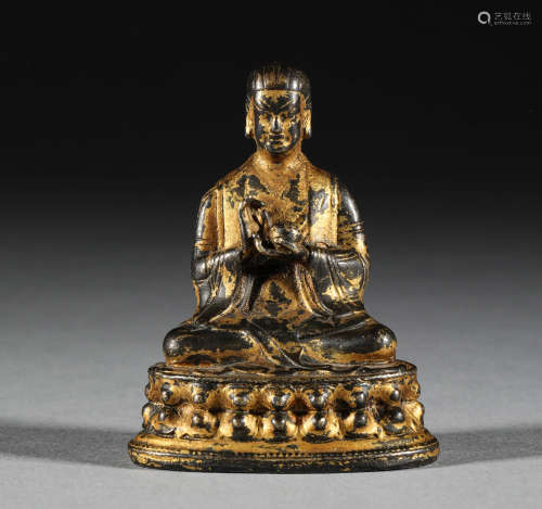 Ming Dynasty, bronze gilded Buddha statue