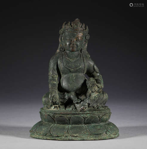 Bronze statue of the God of wealth in the Ming Dynasty