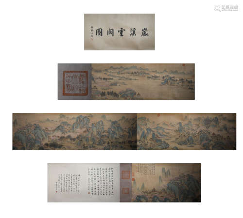 Qian Weicheng, silk scroll, ink painting, Lanxi cloud Pavili...