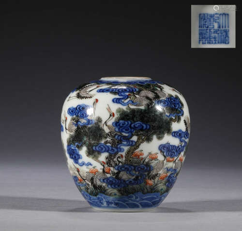 Qing Dynasty, pink pine crane water bowl