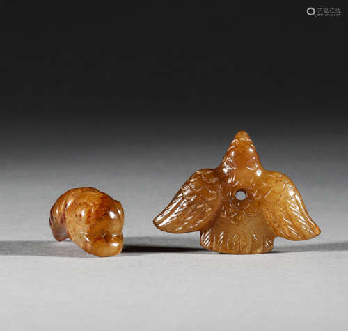 Han Dynasty, Hotan jade cicada, bird