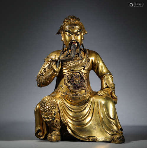 In the Ming Dynasty, the bronze gilded statue of Guan Gong