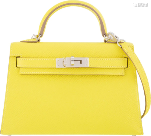 Hermès Lime Epsom Leather Mini Kelly Bag with P