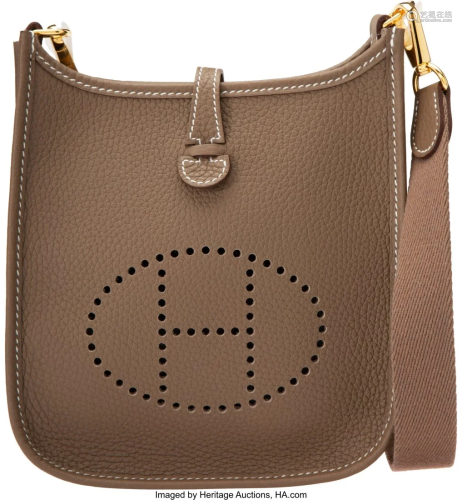 Hermès Etoupe Clemence Leather Evelyne TPM Bag