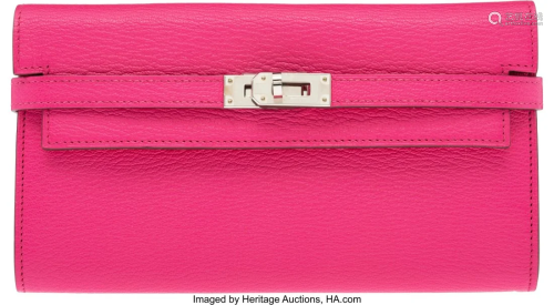 Hermès Rose Tyrien Chevre Leather Kelly Wallet