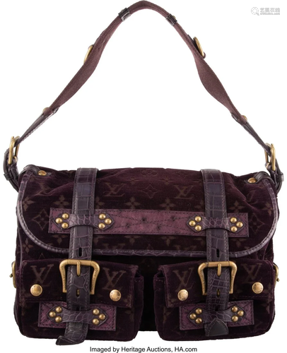 Louis Vuitton Purple Monogram Velvet, Crocodile