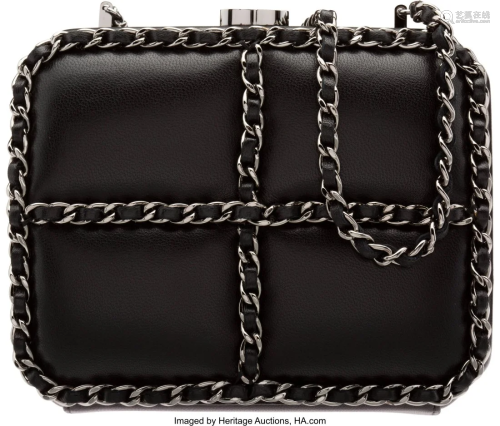 Chanel Black Lambskin Leather Chain Minaudiere B