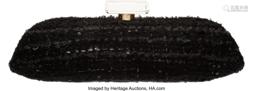 Chanel Vintage Black Tweed Perfume Bottle Evenin