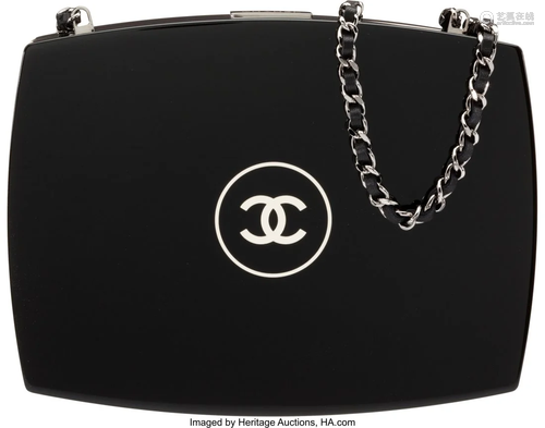 Chanel Black Plexiglass Compact Powder Clutch On