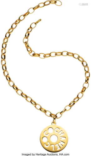 Chanel Vintage Coco Medallion Necklace with Gold