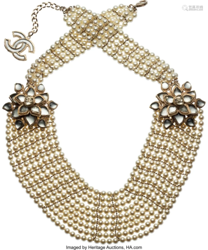 Chanel Runway Multi-Strand Pearl and Clear Gripo