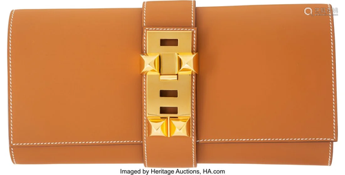 Hermès 29cm Natural Tadelakt Leather Medor Clut