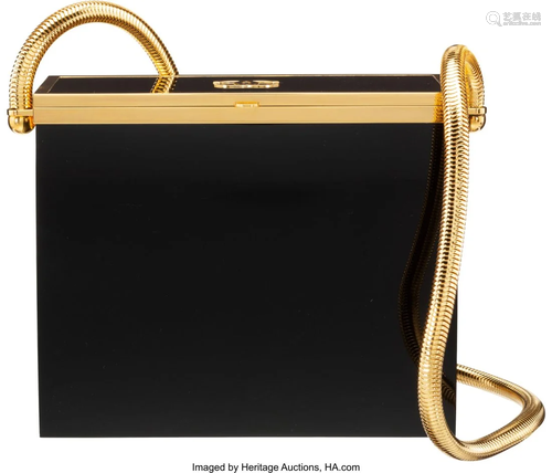 Chanel Black Plexiglass Clutch with Gold Hardwar