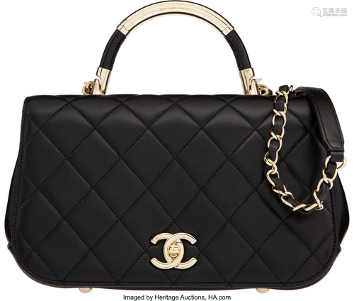 Chanel Black Quilted Lambskin Carry Chic Flap Ba