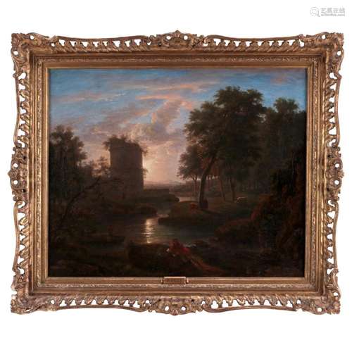 (attributable to) PAUL HUET (1803-1869), LANDSCAPE WITH RUIN...